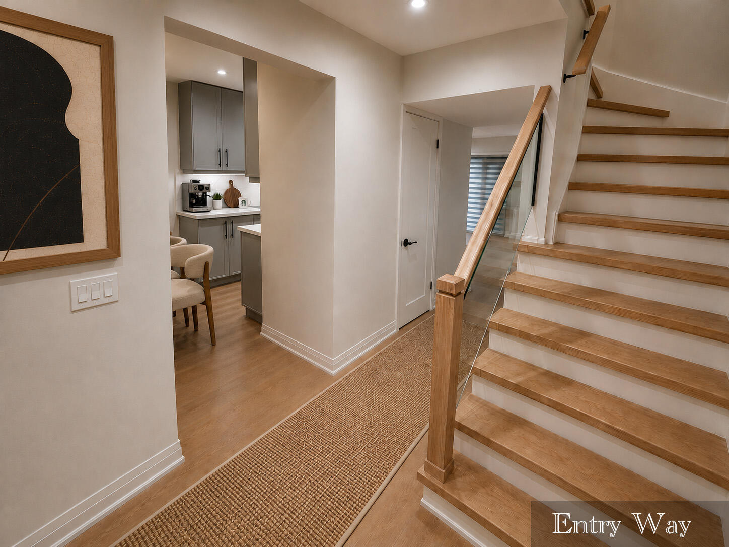 Renovated entryway and staircase