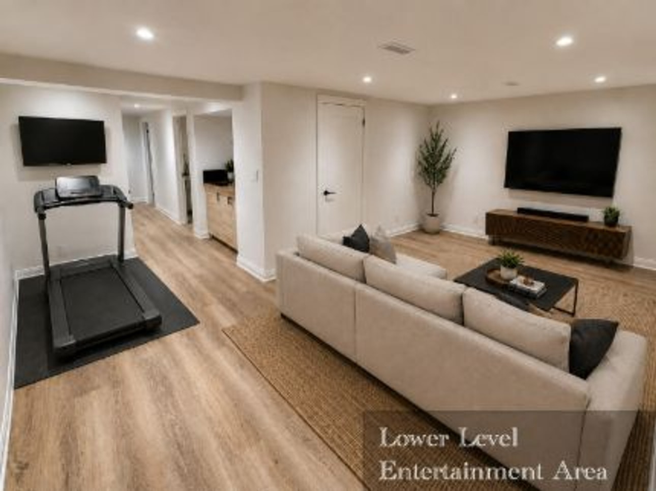 Spacious lower-level recreation room
